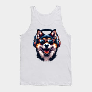 Canaan Dog as Smiling DJ in Japanese Art Style Tank Top